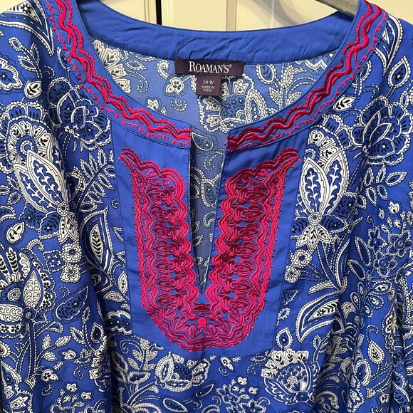 ROAMAN’S Embellished Flare-Sleeve Tunic Blouse (Size 24W) - Picture 4 of 13